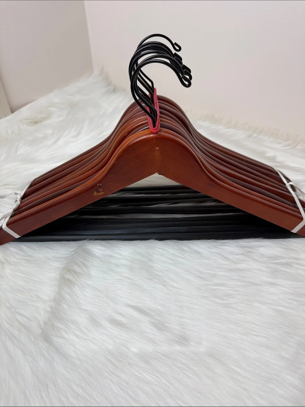 Brookstone Premium Wooden Suit Hangers in Mahogany - Set of 10